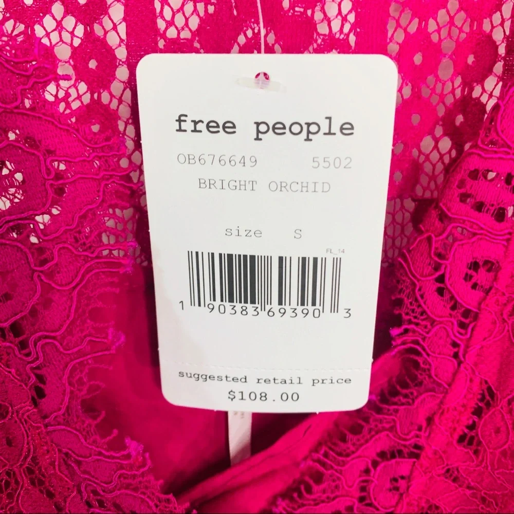 Free People Purple Lace Heart In Two Mini Dress Size Small - Picture 13 of 16